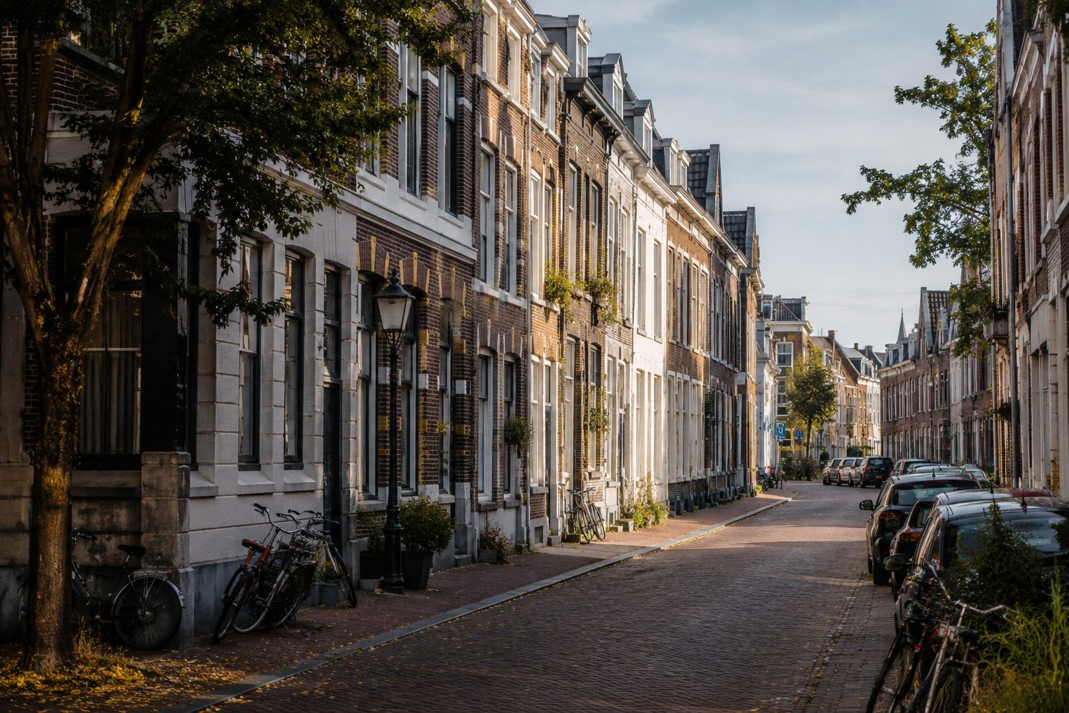Woonstraat met kamerpanden in Limburg